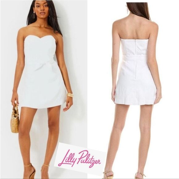 Lilly Pulitzer Kylo Strapless Skirted Romper-Resort White - Picture 16 of 16